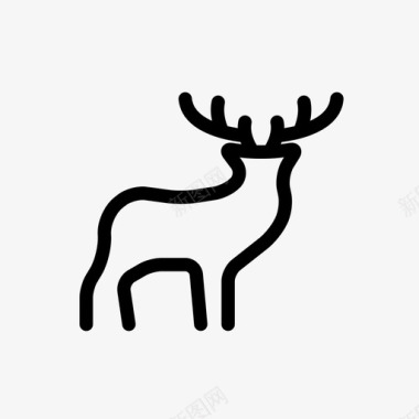 鹿动物山图标图标