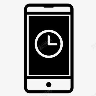 智能手机时钟移动提醒图标图标