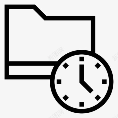 文件夹时钟截止日期图标图标