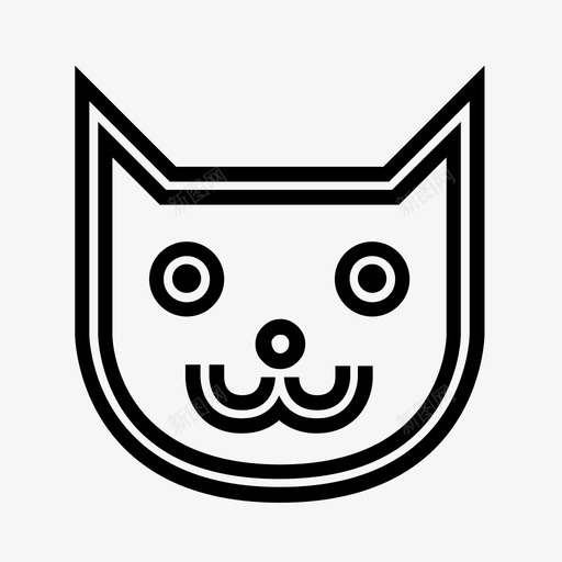 猫表情脸图标svg_新图网 https://ixintu.com 微笑 猫 脸 表情