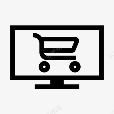 电视屏幕购物车电视电视屏幕图标图标