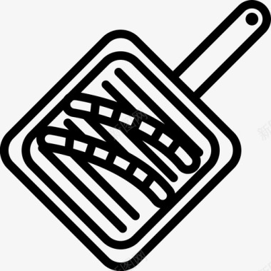 香肠平底锅烹饪食物图标图标