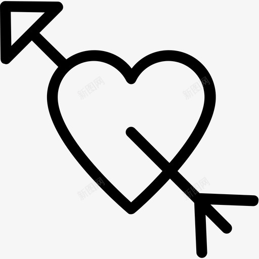 心形箭头心碎心形与丘比特图标svg_新图网 https://ixintu.com 心形与丘比特 心形箭头 心碎 爱情和婚礼线图标