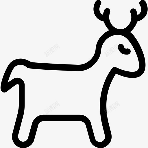 驯鹿动物麋鹿图标svg_新图网 https://ixintu.com 动物 派对和庆祝线图标 驯鹿 鲁道夫 麋鹿