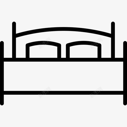 双人床卧室家具图标svg_新图网 https://ixintu.com 卧室 双人床 家具 睡觉
