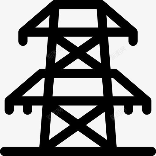 电塔高压塔电压图标svg_新图网 https://ixintu.com 电压 电塔 电线 能源供应 高压塔
