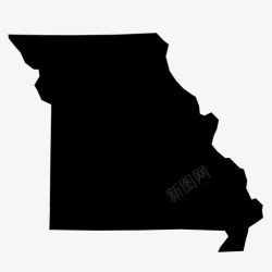 密苏里密苏里州地图州图标高清图片