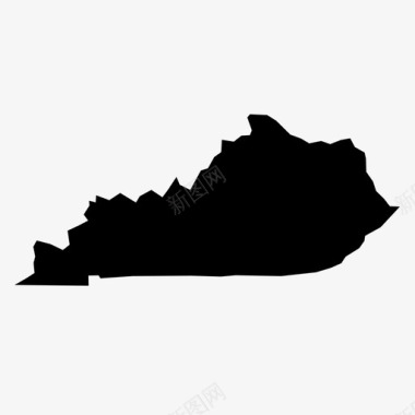 肯塔基州地图州图标图标