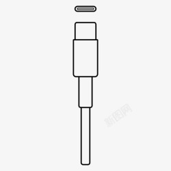 C型房车usb类型c电缆霹雳图标高清图片