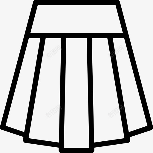短褶裙服装女装图标svg_新图网 https://ixintu.com 女装 女装轮廓集 服装 短褶裙