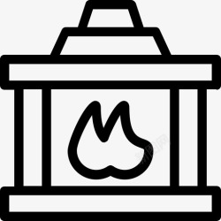 暖气炉壁炉加热器暖气图标高清图片