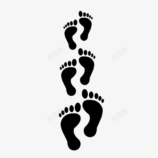 脚印人类脚印雪图标svg_新图网 https://ixintu.com 人类脚印 小道 脚印 雪