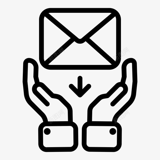 接收邮件手信图标svg_新图网 https://ixintu.com 信 手 接收邮件 运输物流