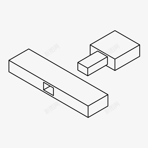 直通式榫卯接合木工连接图标svg_新图网 https://ixintu.com 木工 榫卯结构 直通式榫卯接合 细木工 细部 连接