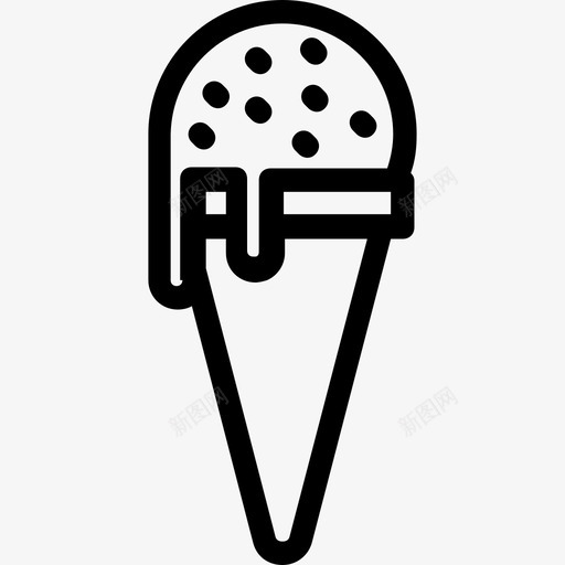 冰淇淋筒食物冰锥图标svg_新图网 https://ixintu.com 冰淇淋 冰淇淋筒 冰锥 甜食 食品线图标 食物