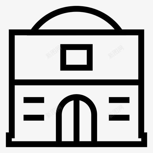 建筑城市商业图标svg_新图网 https://ixintu.com 商业 商店 城市 建筑 建筑房地产线图标 物业