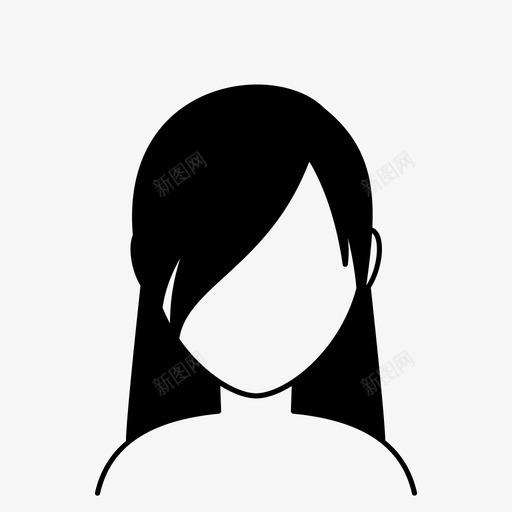 女发型头像刘海图标svg_新图网 https://ixintu.com 刘海 发型 头像 女发型