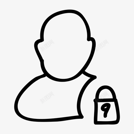 安全锁个人图标svg_新图网 https://ixintu.com 个人 个人资料 安全 用户 锁