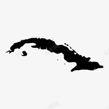 古巴加勒比海地理图标图标