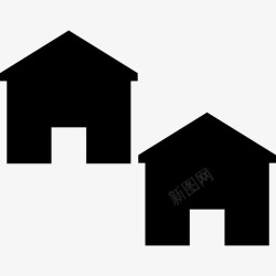 两栋房子两栋小房子建筑物poi大楼图标高清图片