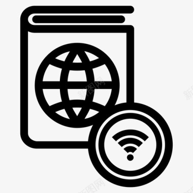 网络图书无线共享全球网络图标图标