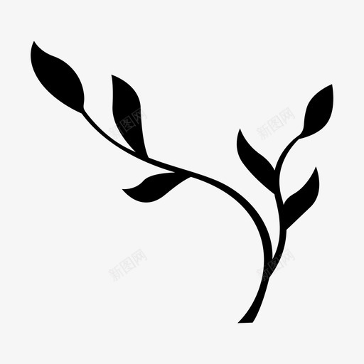 植物树叶绿叶图标svg_新图网 https://ixintu.com 树叶 树木 植物 植物和花朵 绿叶