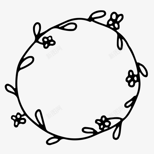 花环装饰植物图标svg_新图网 https://ixintu.com 异想天开 植物 花环 装饰