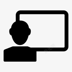 白板演讲的建筑师演讲讲座课程图标高清图片