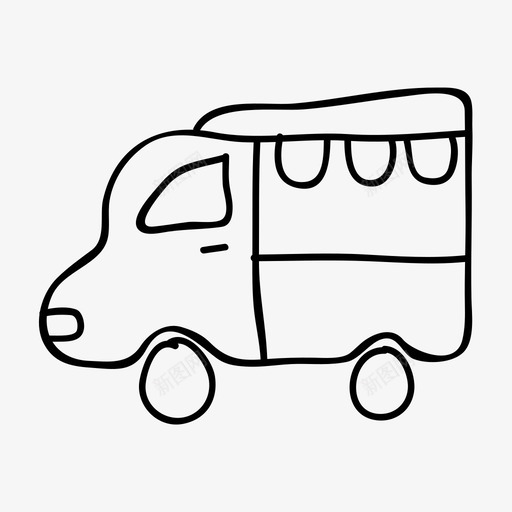 街道食物卡车图标svg_新图网 https://ixintu.com 卡车 街道 食物