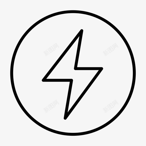 闪电按钮圆圈图标svg_新图网 https://ixintu.com 圆圈 按钮 闪电 雷声 风暴