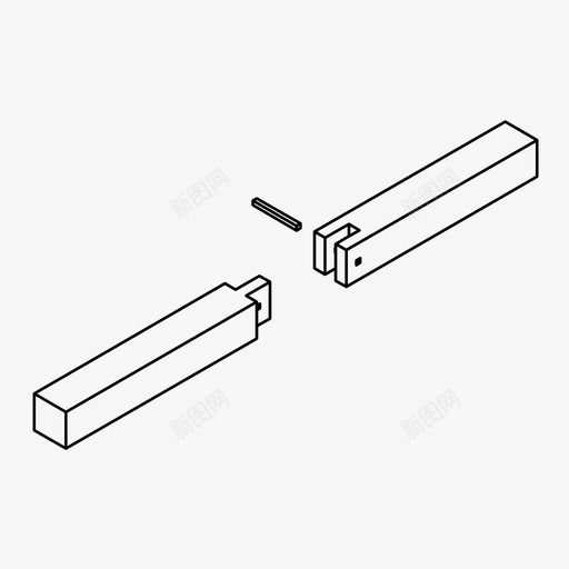 短榫接合木工连接图标svg_新图网 https://ixintu.com 木制品 木工 木接头 短榫接合 细木工 细部 连接