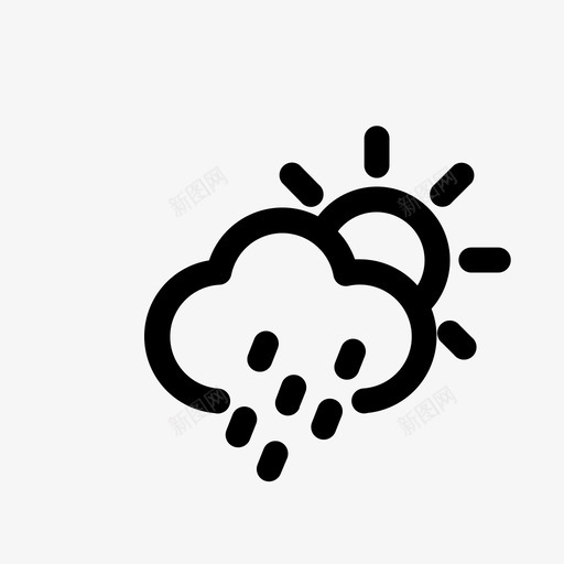 天气气候雨图标svg_新图网 https://ixintu.com 天气 太阳 气候 雨