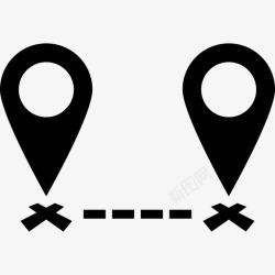 二点路线距离目标图标高清图片