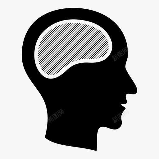 大脑人脑智力图标svg_新图网 https://ixintu.com 人脑 大脑 头脑 头骨 智力