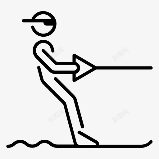滑水活动缆绳图标svg_新图网 https://ixintu.com 夏季 夏季运动 活动 滑水 缆绳 运动
