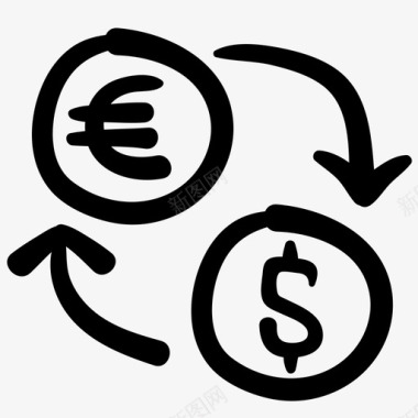 货币美元涂鸦图标图标
