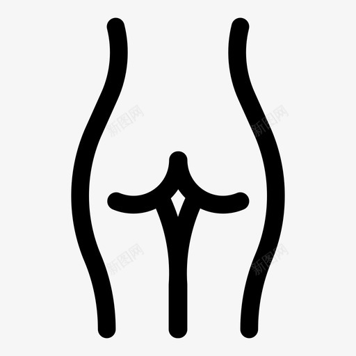 屁股后面身体部分图标svg_新图网 https://ixintu.com 后面 女人 屁股 纯线条 身体部分