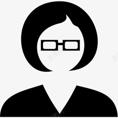 女人眼镜人图标图标
