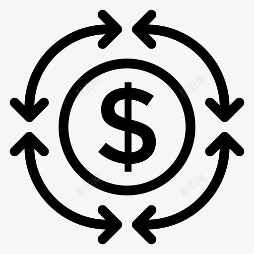 钱卡现金图标svg_新图网 https://ixintu.com 兑换 卡 回收 圈 现金 钱 银行和金融线
