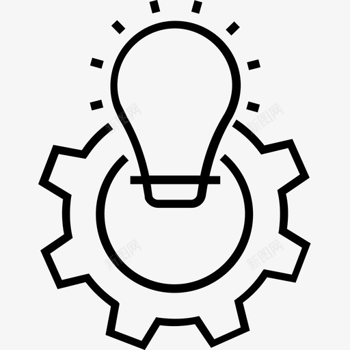 创意管理灯泡齿轮图标svg_新图网 https://ixintu.com 600金融平面线图标 创意管理 灯泡 照明 齿轮