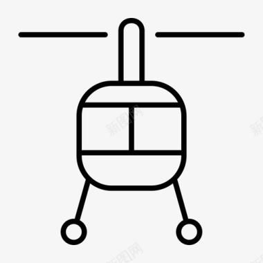 直升机旋翼机运输图标图标