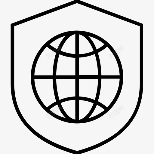 全球安全盾全球网格图标svg_新图网 https://ixintu.com 1400网络和搜索引擎优化平面线图标 全球 全球安全盾 安全 网格