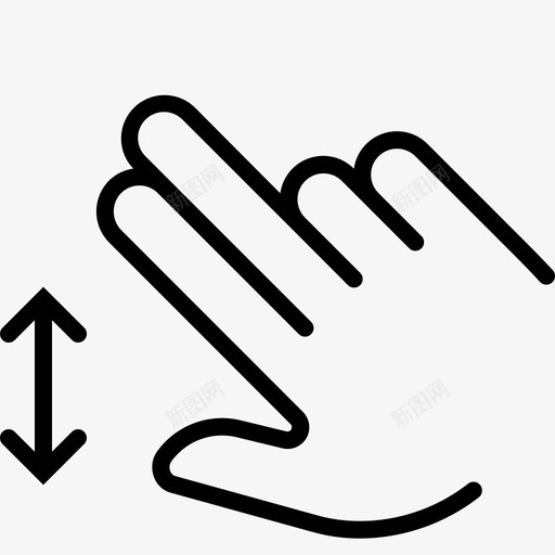 垂直滚动控制手势图标svg_新图网 https://ixintu.com 垂直滚动 手 手势 手势轮廓 控制