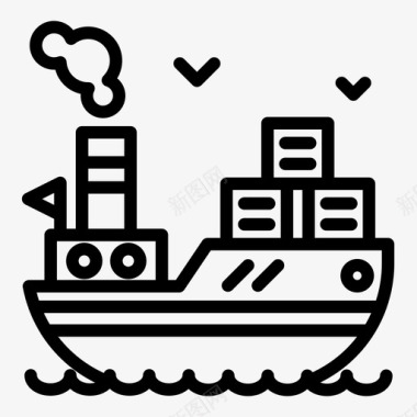 货船航运物流图标图标