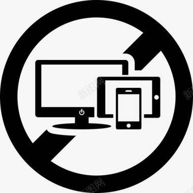 禁止电子设备禁止智能手机图标图标