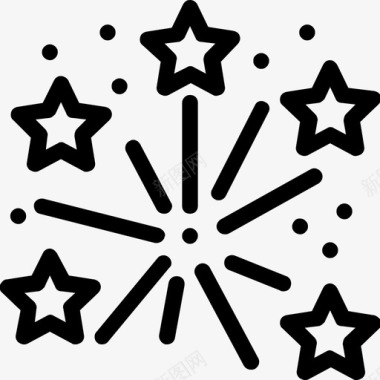 五彩明星庆祝装饰图标图标