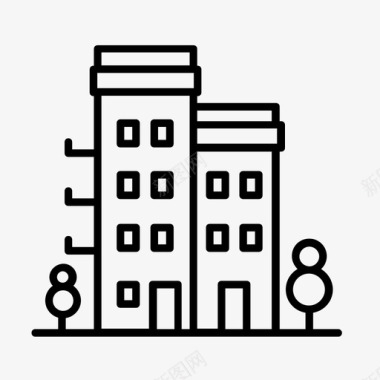 建筑物公寓住宅图标图标