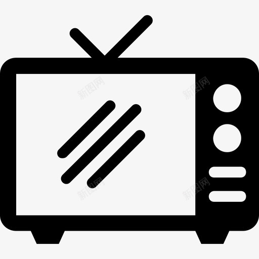 电视旧电视复古电视图标svg_新图网 https://ixintu.com 复古电视 旧电视 电视 电视机 网络和通信实心图标
