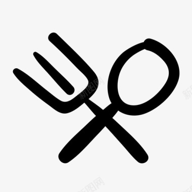 餐厅涂鸦叉子图标图标
