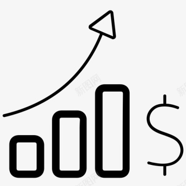 财务增长分析美元图标图标
